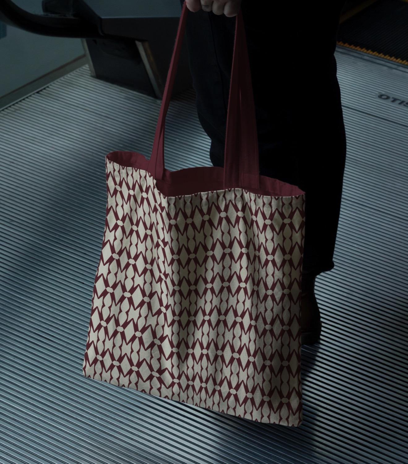Ecobag com o padrão da folha de bordo